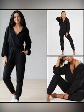 NAMA Toronto Enlighten Crossover Jogger Jumpsuit Onyx Black Off Duty Luxury M